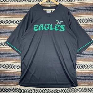 Philadelphia Eagles Fanatics Mens Black Graphic Jersey T-Shirt Size XLT Tall